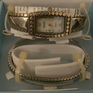 Watch and Bracelet Gold & Silver Tone